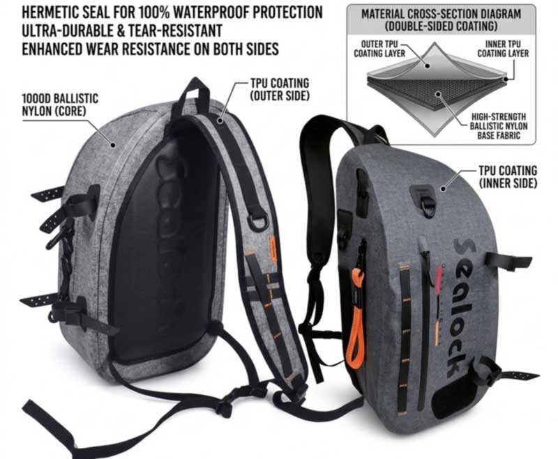 Matériaux du pack de pêche à la mouche — TPU 420D vs 840D, MOQ 300