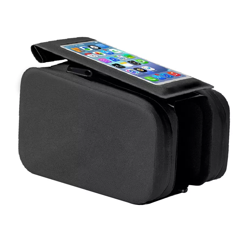 Sac de tube supérieur de vélo avec support de téléphone